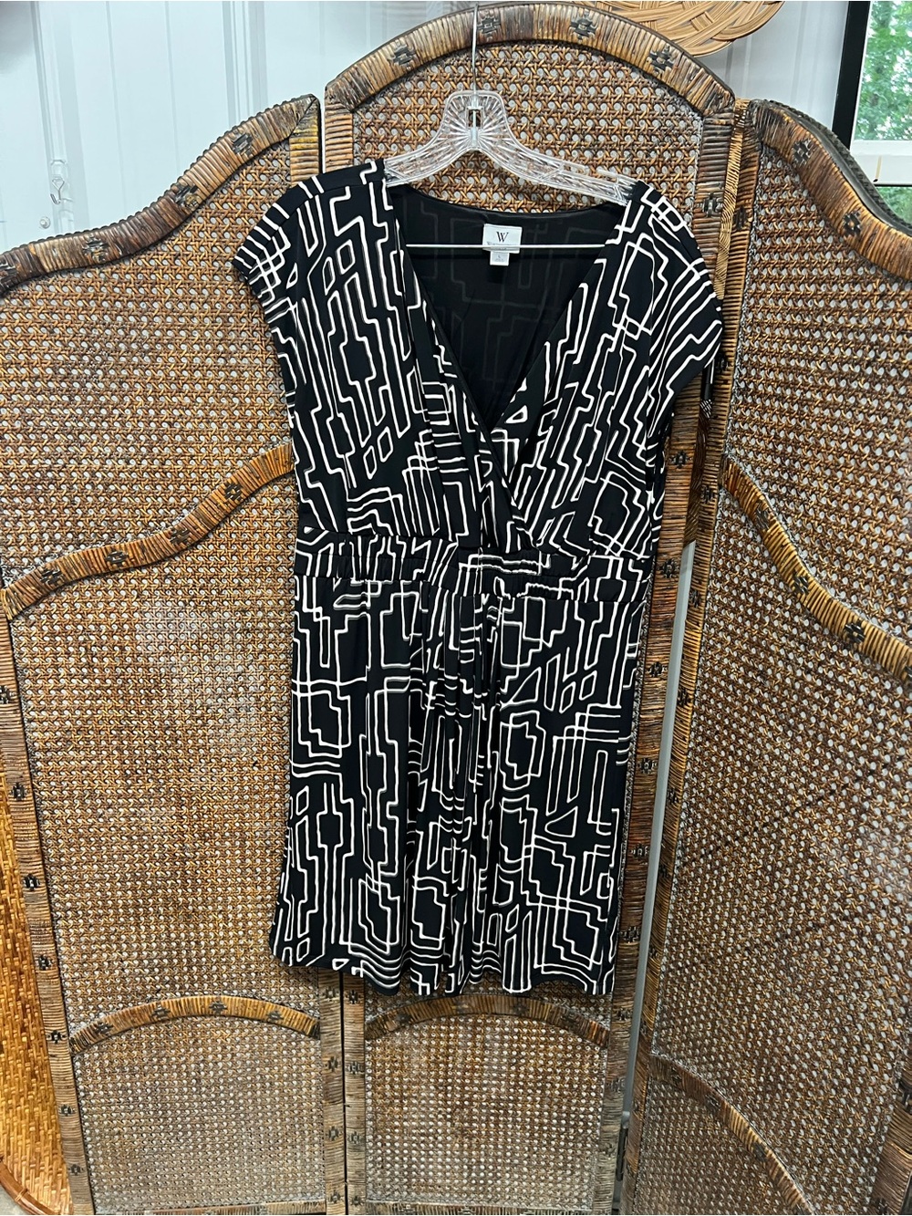 Worthington stretch dress black white large